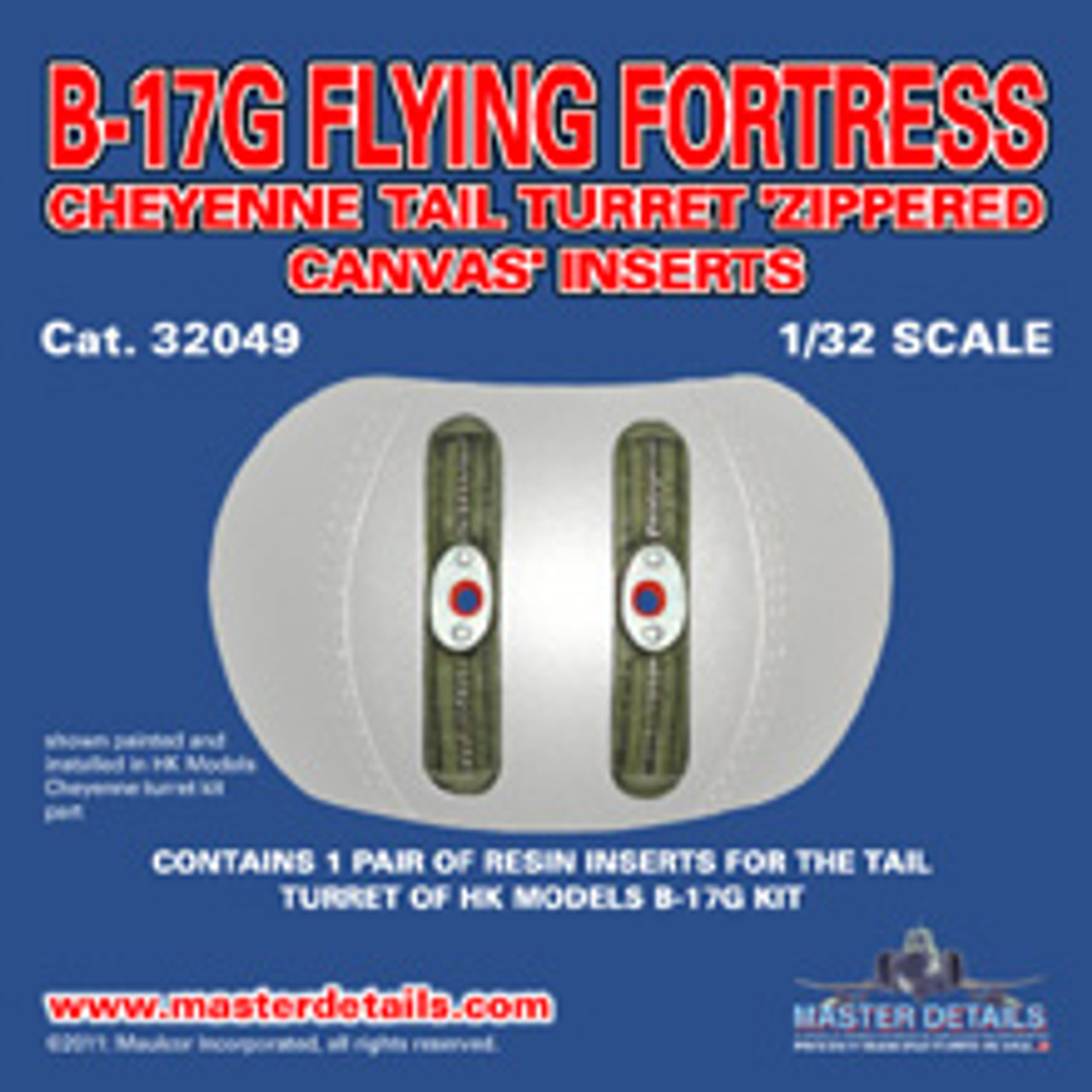 32049 - B-17G Tail Turret 'Zippered Canvas' inserts